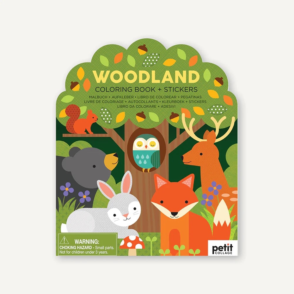 Woodland Coloring Book + Stickers