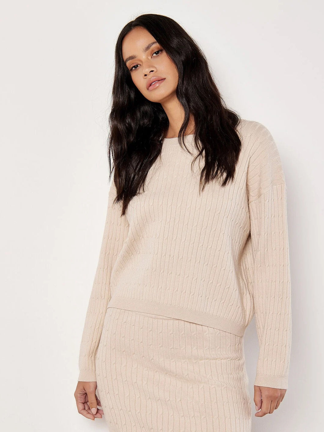 Fine Knit Cable Sweater