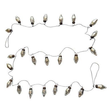 Mercury Glass Ornament Garland with Jute Cord, Silver - Indie Indie Bang! Bang!