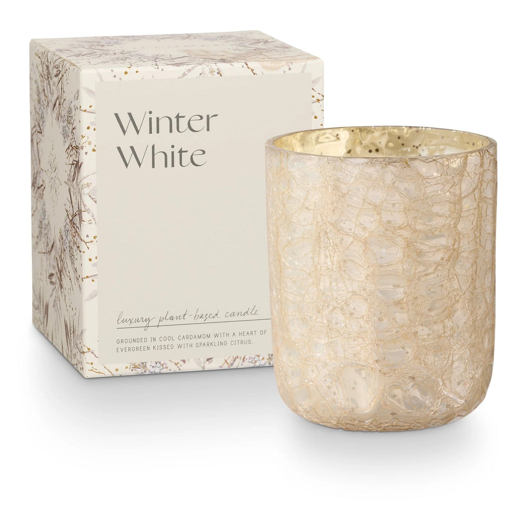 Winter White Small Luxe Sanded Mercury Glass Candle - Indie Indie Bang! Bang!