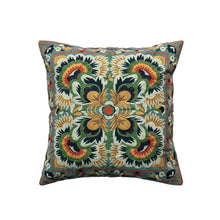 Load image into Gallery viewer, 18&quot; Square Cotton Embroidered Pillow w/ Pattern - Indie Indie Bang! Bang!