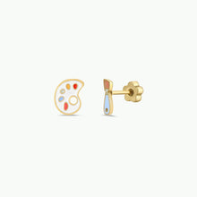 Load image into Gallery viewer, Artist Palette Enamel Flat Back Earrings - Indie Indie Bang! Bang!