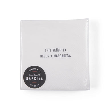 This Señorita Needs A Margarita Cocktail Napkins - Indie Indie Bang! Bang!