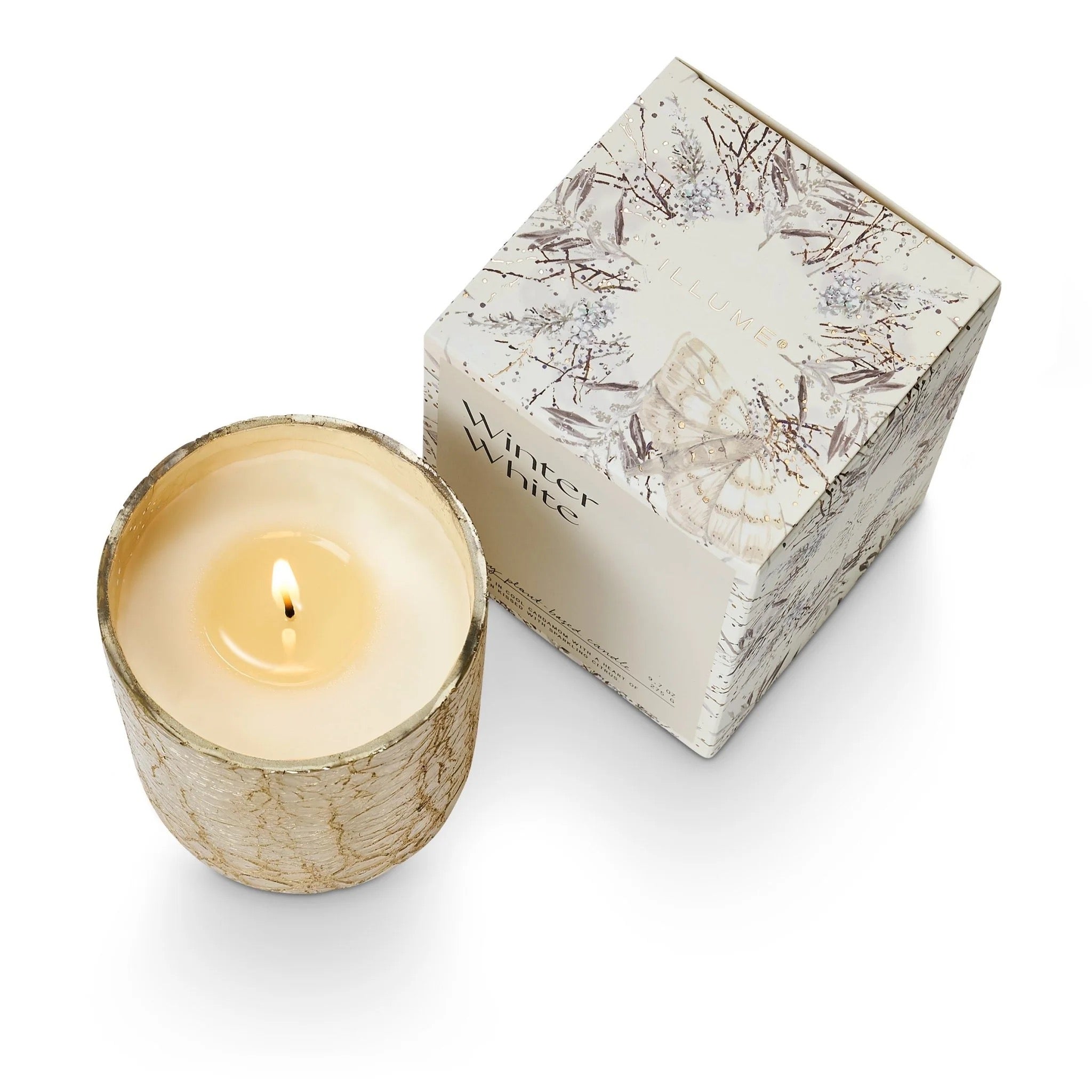 Winter White Small Luxe Sanded Mercury Glass Candle - Thumbnail 3