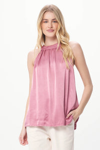 Rose Satin Halter Neck Tank - Indie Indie Bang! Bang!