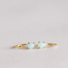 Load image into Gallery viewer, Amazonite Huggie Earrings - Indie Indie Bang! Bang!