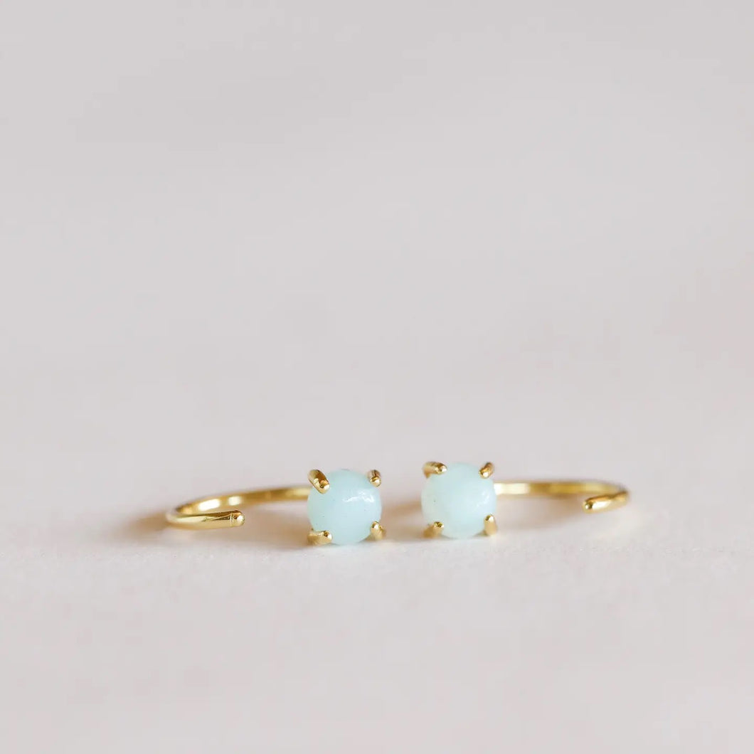 Amazonite Huggie Earrings - Indie Indie Bang! Bang!