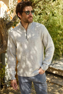 Robbie 1/4 Zip Grey Confetti  Sweater - Indie Indie Bang! Bang!