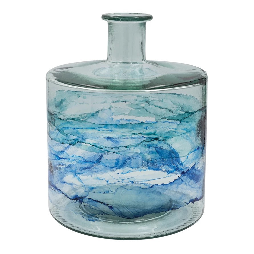 Recycled Glass Blue Ombre Vase - Indie Indie Bang! Bang!