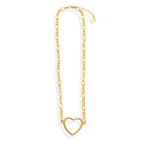 Chunky Heart Chain Link Necklace