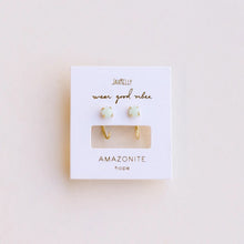 Load image into Gallery viewer, Amazonite Huggie Earrings - Indie Indie Bang! Bang!