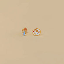 Load image into Gallery viewer, Artist Palette Enamel Flat Back Earrings - Indie Indie Bang! Bang!