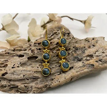 Load image into Gallery viewer, Three Gemstone Drop Earrings - Indie Indie Bang! Bang!