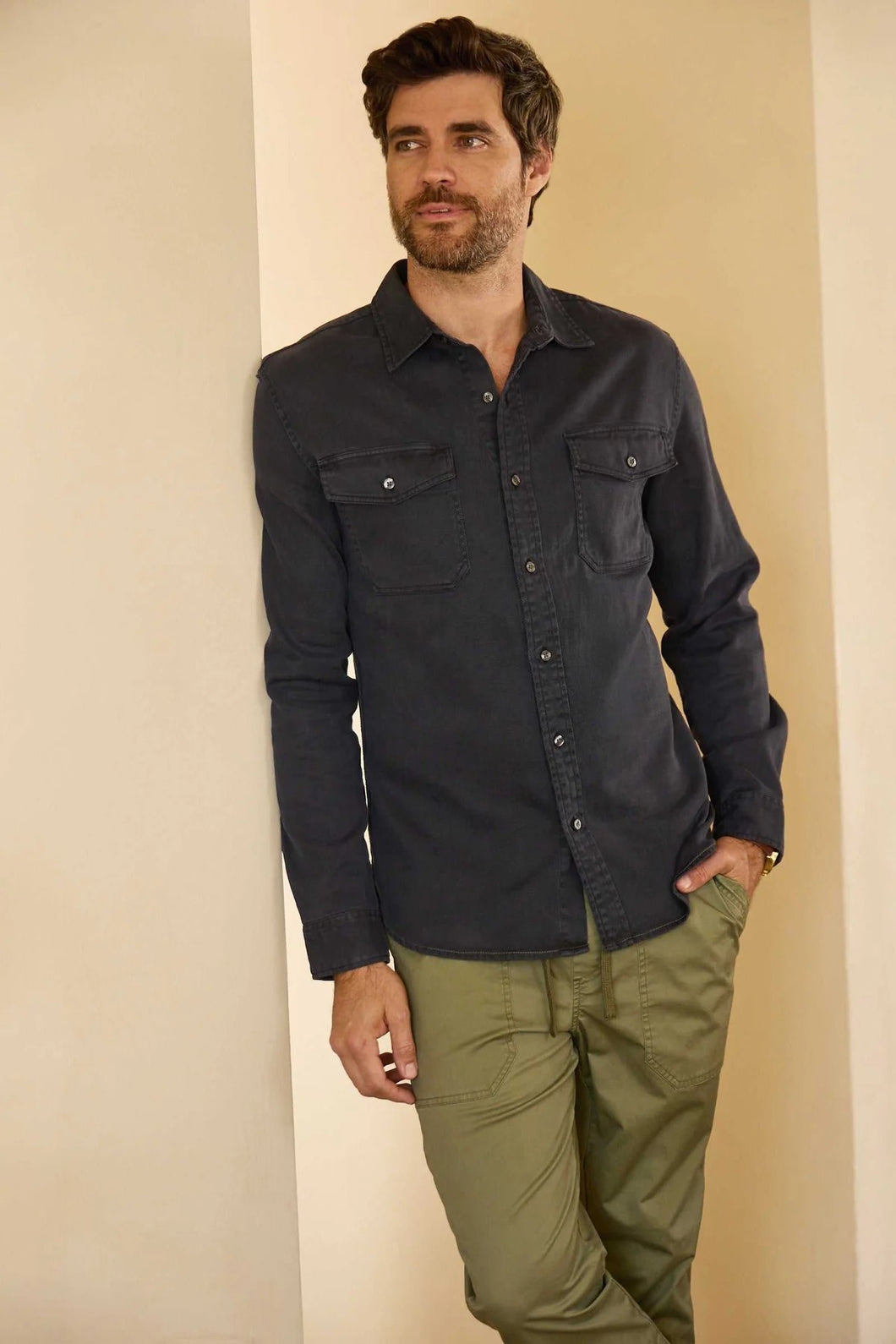 Jeb Tencel Shirt Navy - Indie Indie Bang! Bang!