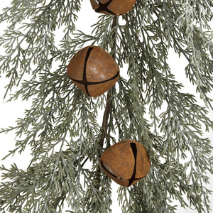 Faux Cedar Garland w/ Rusted Metal Balls