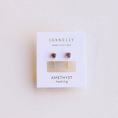 Amethyst Huggie Earrings - Indie Indie Bang! Bang!