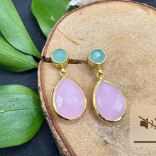 Load image into Gallery viewer, Double Stone Teardrop Earrings - Indie Indie Bang! Bang!
