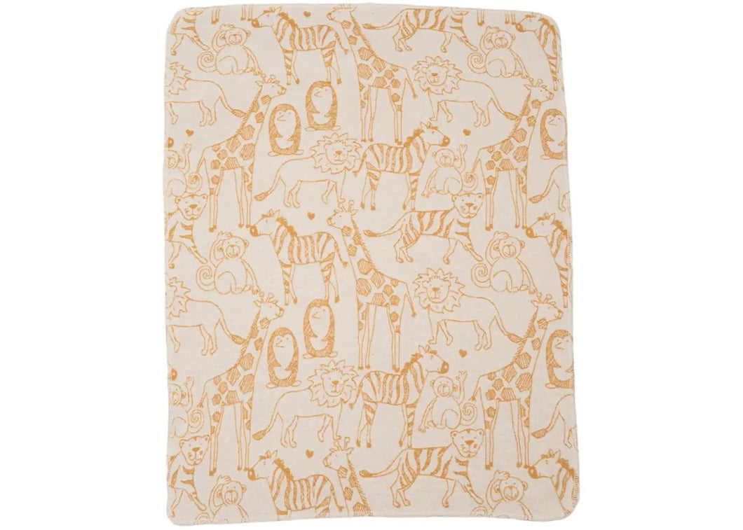 Yellow Safari Animals Baby Blanket - Indie Indie Bang! Bang!