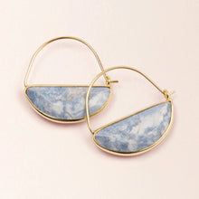 Load image into Gallery viewer, Stone Prism Hoop - Blue Howlite/Gold - Indie Indie Bang! Bang!