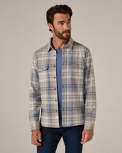 Load image into Gallery viewer, 4-Way Stretch Plaid Soft Knit Light Grey/blue