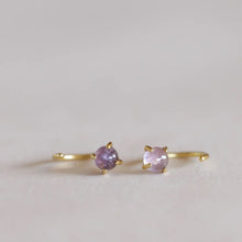 Load image into Gallery viewer, Amethyst Huggie Earrings - Indie Indie Bang! Bang!