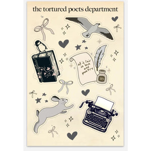 Taylor Swift | The Tortured Poets Department Sticker Sheet - Indie Indie Bang! Bang!