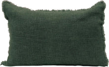 Load image into Gallery viewer, Green Linen Blend Lumbar Pillow - Indie Indie Bang! Bang!