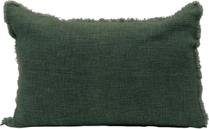 Green Linen Blend Lumbar Pillow - Indie Indie Bang! Bang!