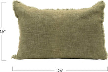 Load image into Gallery viewer, Green Linen Blend Lumbar Pillow - Indie Indie Bang! Bang!
