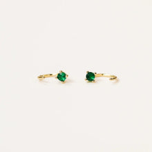 Load image into Gallery viewer, Emerald Huggie Earrings - Indie Indie Bang! Bang!