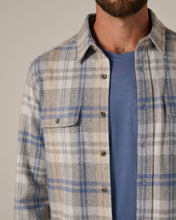Load image into Gallery viewer, 4-Way Stretch Plaid Soft Knit Light Grey/blue