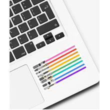 Load image into Gallery viewer, Pride Rainbow Light Sabers Sticker - Indie Indie Bang! Bang!