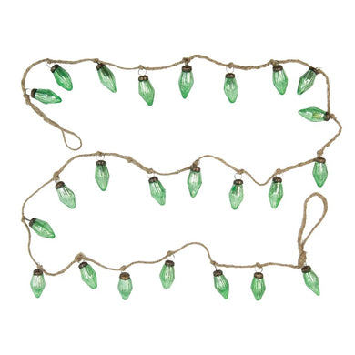 Recycled Mercury Glass Ornament Garland with Jute Cord, Green - Indie Indie Bang! Bang!