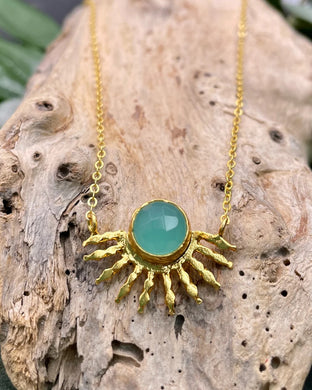 Firecracker Stone Necklace - Aqua Chalcedony - Indie Indie Bang! Bang!