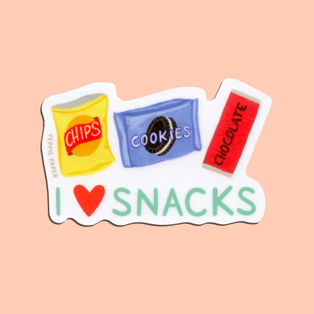I Love Snacks Sticker - Indie Indie Bang! Bang!