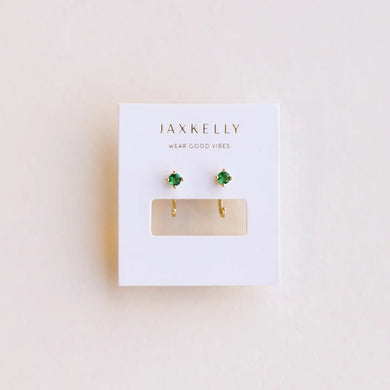 Emerald Huggie Earrings - Indie Indie Bang! Bang!