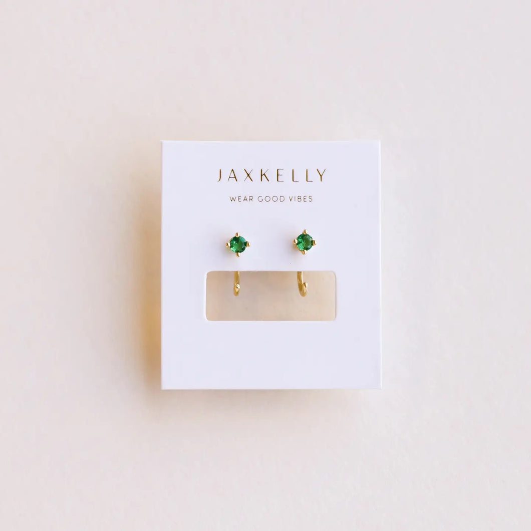 Emerald Huggie Earrings - Indie Indie Bang! Bang!