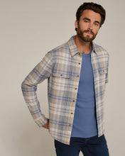 Load image into Gallery viewer, 4-Way Stretch Plaid Soft Knit Light Grey/blue
