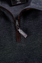 Load image into Gallery viewer, Herringbone Reversible Qtr Zip with Suede Placket