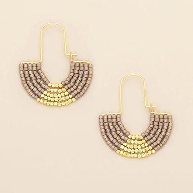Chromacolor Miyuki U-Hoop Earrings- Pewter/Gold - Indie Indie Bang! Bang!