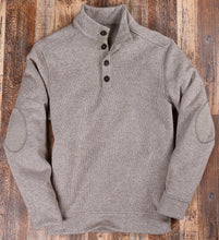 Load image into Gallery viewer, Woven 1/4 Button Pullover w/ Elbow Patch