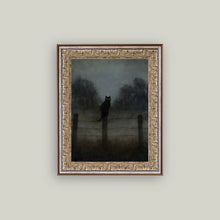 Load image into Gallery viewer, Black Cat In Night Framed Antique Art - Indie Indie Bang! Bang!