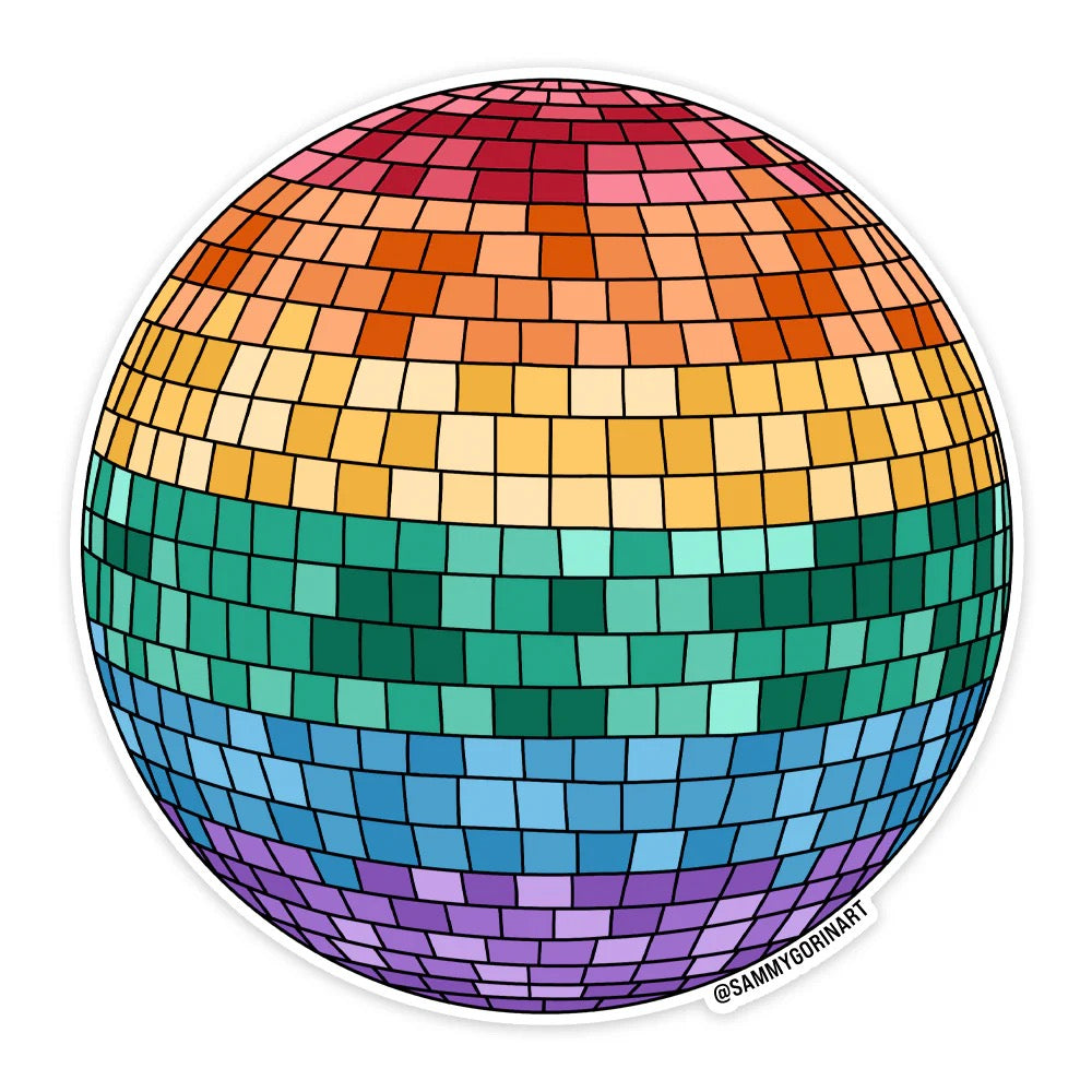 Rainbow Disco Ball Sticker - Indie Indie Bang! Bang!