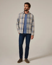 Load image into Gallery viewer, 4-Way Stretch Plaid Soft Knit Light Grey/blue