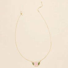 Load image into Gallery viewer, Pressed Flower Necklace- Pink Cherry Blossom - Indie Indie Bang! Bang!