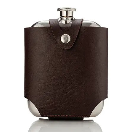 Stainless Steel Flask with Faux Leather Carrying Case - Indie Indie Bang! Bang!