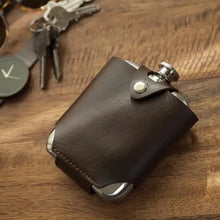 Load image into Gallery viewer, Stainless Steel Flask with Faux Leather Carrying Case - Indie Indie Bang! Bang!