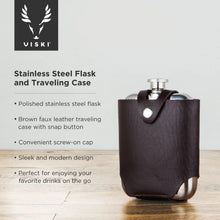 Load image into Gallery viewer, Stainless Steel Flask with Faux Leather Carrying Case - Indie Indie Bang! Bang!