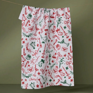 Holiday Doodles Multi Tea Towel