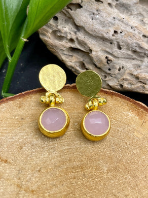 Miniature Circle Single Hammered Earrings - Rose - Indie Indie Bang! Bang!
